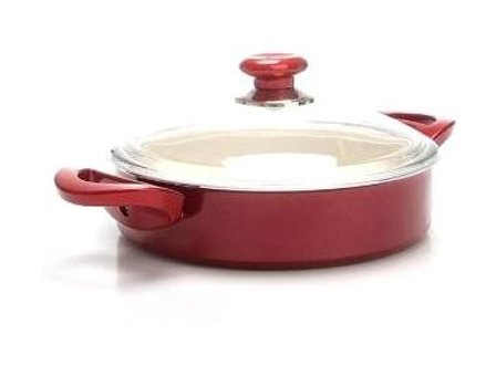 Essenso Ecotouch Berlin Cam Kapaklı Granit 24 cm Basık Tencere