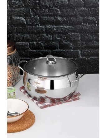Cooker Lara CKR458 Cam Kapaklı Çelik 22 cm Derin Tencere