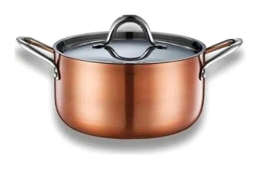 Brioni Copperfield CPF131 İndüksiyon Cam Kapaklı Paslanmaz Çelik 22 cm Derin Tencere