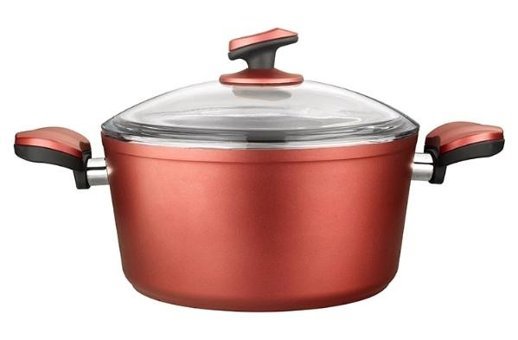 Cem Titania Cam Kapaklı Granit 24 cm Derin Tencere