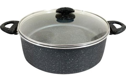 By Kardelen No:22 Cam Kapaklı Granit 22 cm Derin Tencere