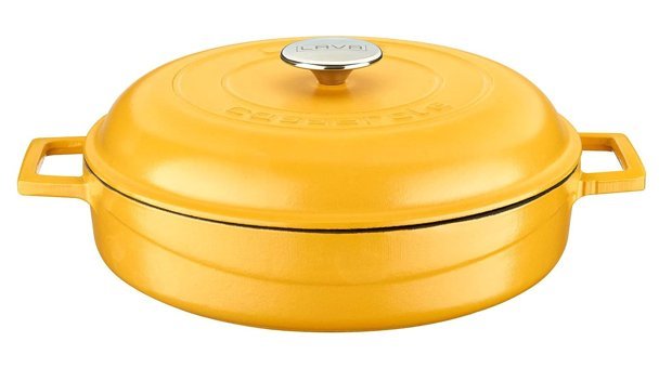 Lava Spring Döküm 28 cm Basık Tencere Sarı
