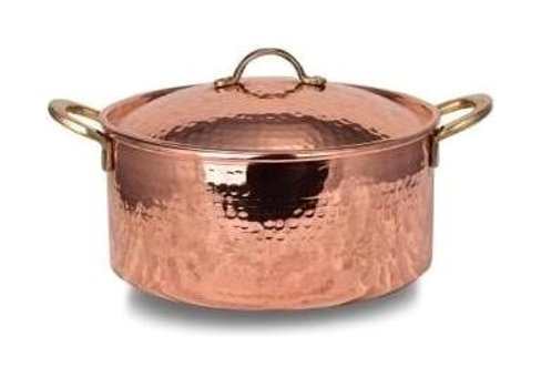 Turna Italyan No:10 Turna8188-1 Dövme Bakır 34 cm Derin Tencere