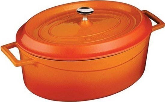 Lava Trendy Demir Döküm 29 cm Derin Tencere Turuncu