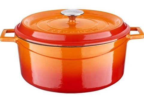 Lava Döküm 28 cm Derin Tencere Turuncu