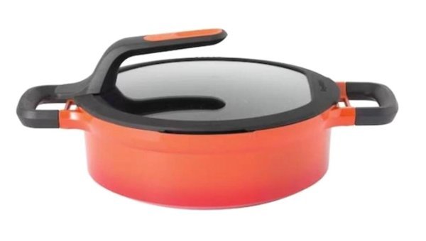 Berghoff Gem Stay Cool 8501039 Cam Kapaklı Döküm 26 cm Basık Tencere