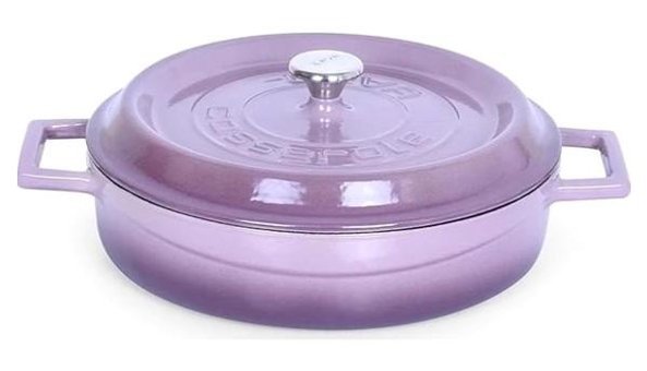 Lava Demir Döküm 28 cm Basık Tencere Mor