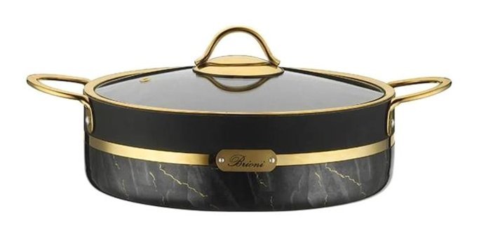 Brioni Selection SLS-126 Cam Kapaklı Granit 30 cm Basık Tencere