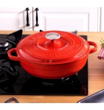 Lava Döküm 28 cm Basık Tencere Kırmızı