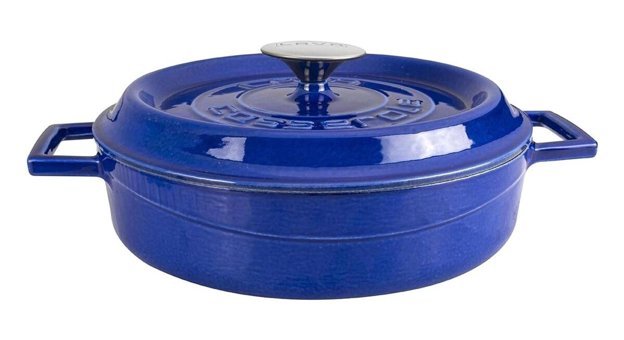 Lava Premium Demir Döküm 24 cm Basık Tencere Mavi