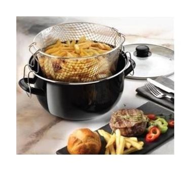 Laviss Kitchen Cam Kapaklı Döküm 24 cm Derin Sos Tencere Siyah
