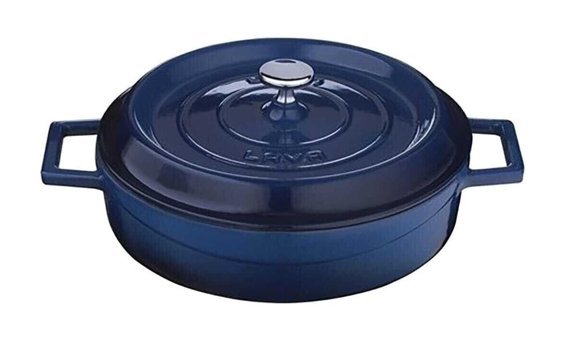 Lava Trendy Demir Döküm 24 cm Basık Tencere Mavi