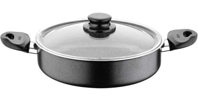 Cem Bialetti Stone Cam Kapaklı Teflon 26 cm Karnıyarık Tencere