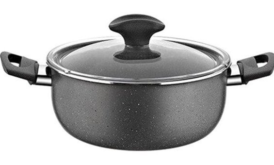 Papilla Fred Cam Kapaklı Granit 22 cm Derin Tencere