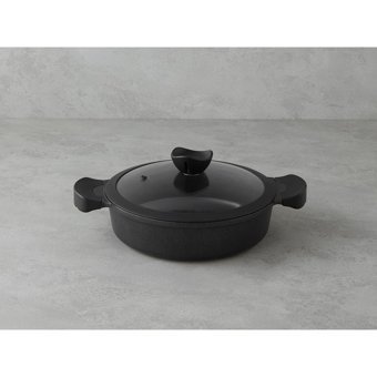 English Home Prime Expert Cam Kapaklı Alüminyum 26 cm Basık Tencere