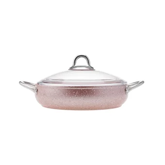 Karaca Avanos Rose Gold Cam Kapaklı Granit 26 cm Karnıyarık Tencere