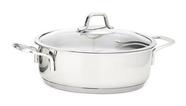 Contesse Hudson Cam Kapaklı Çelik 26 cm Basık Tencere