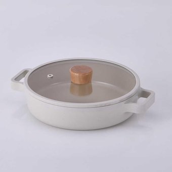 Neoflam D-NEOF226L Fika İndüksiyon Cam Kapaklı Döküm 26 cm Basık Tencere