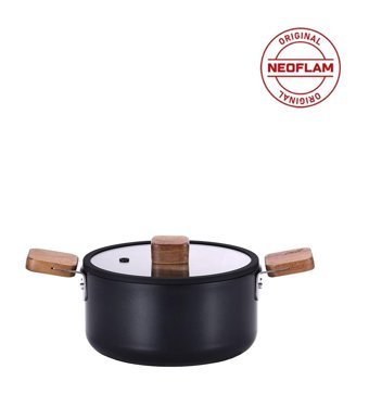 Neoflam Bien İndüksiyon Cam Kapaklı Döküm 18 cm Derin Tencere