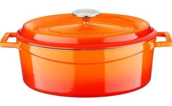 Lava Döküm 27 cm Derin Tencere Turuncu