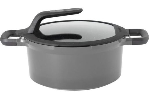 Berghoff Gem 2307418 Cam Kapaklı Döküm 24 cm Derin Tencere