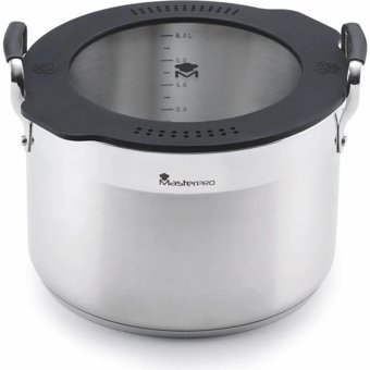 MasterPro Smart Serisi 3779 Cam Kapaklı Paslanmaz Çelik 24 cm Derin Tencere