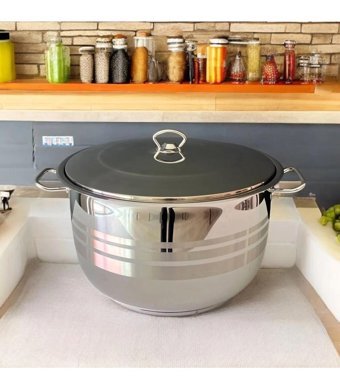 Safinox Flavia İndüksiyon Paslanmaz Çelik 34 cm Derin Tencere