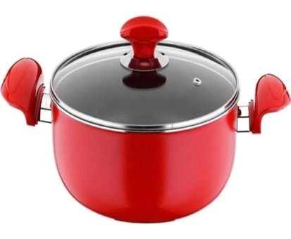 Papilla Redio Cam Kapaklı Granit 26 cm Derin Tencere