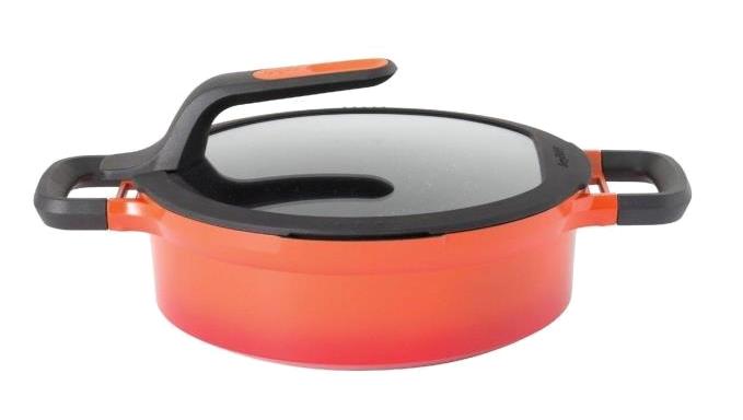 Berghoff Gem Stay Cool Cam Kapaklı Döküm 24 cm Karnıyarık Tencere