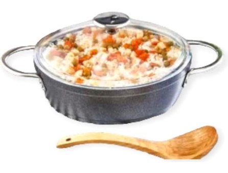Cosiness Ezme Cam Kapaklı Granit 26 cm Basık Tencere
