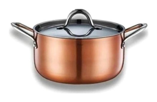 Brioni Copperfield CPF129 İndüksiyon Cam Kapaklı Paslanmaz Çelik 18 cm Derin Tencere