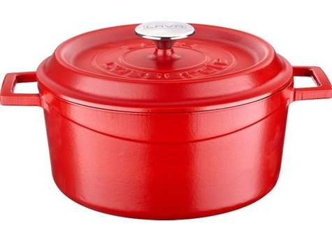 Lava Trendy Demir Döküm 24 cm Derin Tencere Kırmızı