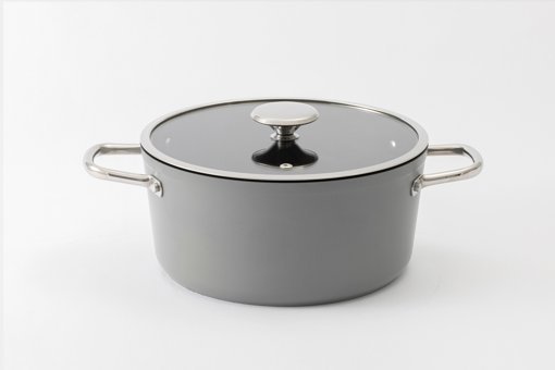 Vivense Kitchen Essentials Cam Kapaklı Granit 24 cm Derin Tencere Mavi