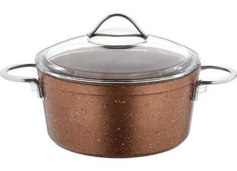 Papilla Vilma Cool Cam Kapaklı Granit 22 cm Derin Tencere