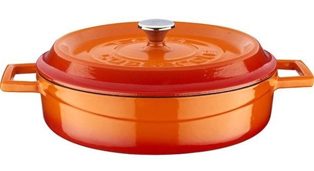 Lava Trendy Döküm 24 cm Basık Tencere Turuncu
