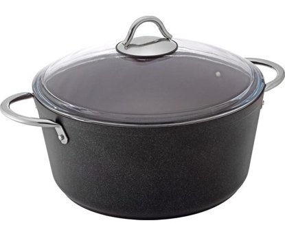 Bonera Pro Plus Cam Kapaklı Granit 24 cm Derin Tencere
