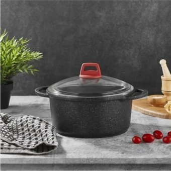 Gülsan Cam Kapaklı Döküm 20 cm Derin Tencere