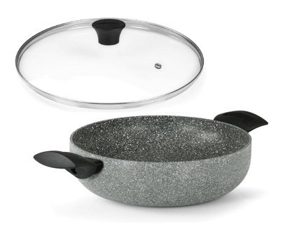 Flonal Pietra Viva Cam Kapaklı Granit 32 cm Karnıyarık Tencere