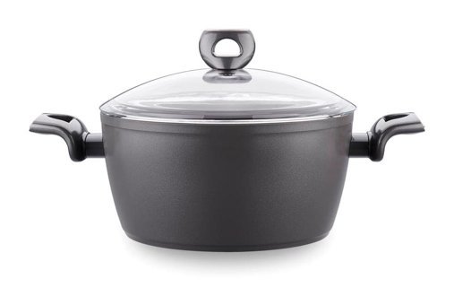Nora Cam Kapaklı Seramik 24 cm Derin Tencere