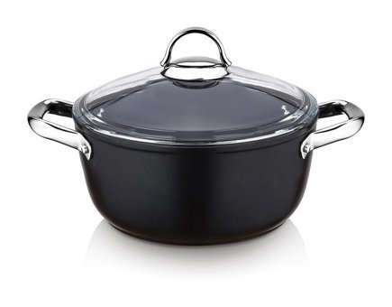 Saflon SF3622TT Cam Kapaklı Titanyum 22 cm Derin Tencere