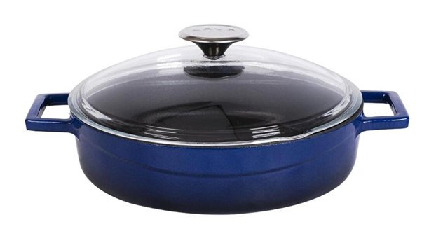 Lava Glaze Döküm 24 cm Basık Tencere Mavi