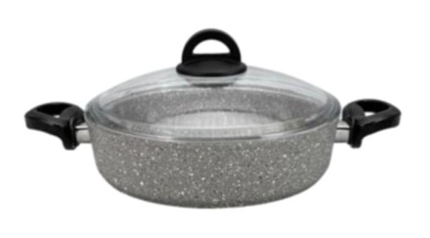 Penguen Cam Kapaklı Granit 26 cm Karnıyarık Tencere