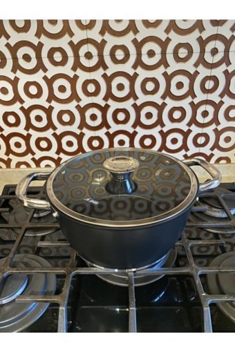 Aryıldız Prestige Trendy Cam Kapaklı Granit 24 cm Derin Tencere