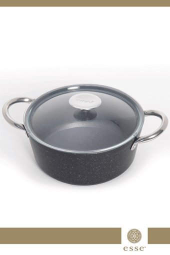 Esse E00261 Cam Kapaklı Granit 26 cm Derin Tencere