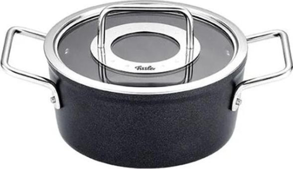Fissler Adamant Cam Kapaklı Granit 18 cm Derin Tencere