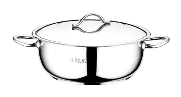 Oms Collection Paslanmaz Çelik 34 cm Derin Tencere
