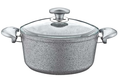 Acar OMS 3110 Cam Kapaklı Granit 24 cm Derin Tencere