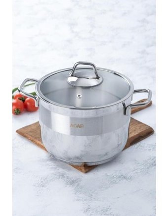 Acar Karat Deep Plus Cam Kapaklı Çelik 16 cm Derin Tencere