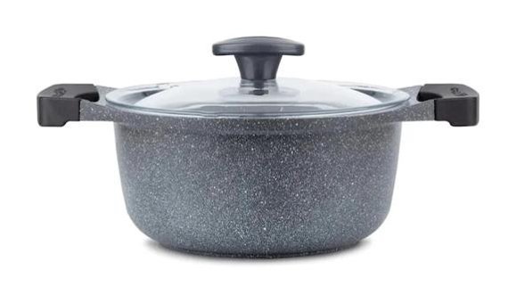 Thermoad Mini Cam Kapaklı Granit 16 cm Derin Tencere