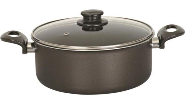 Viyalente Onyx Cam Kapaklı Granit 22 cm Derin Tencere